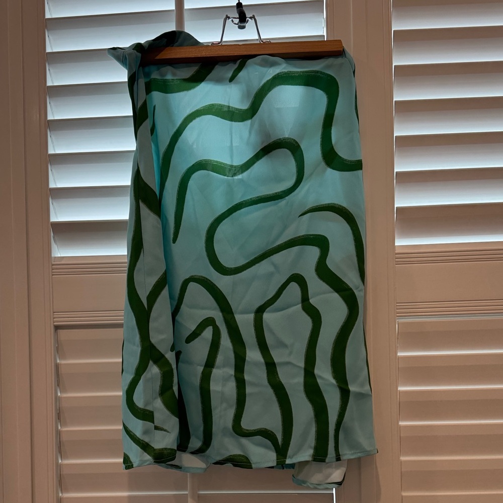 Aqua and Forest Green Swim Sarong